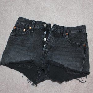 Levi's 501 Black Denim Shorts